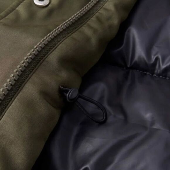 NWT Abercrombie Fitch puffer Parka XXS Army Green Black Friday Deal - Picture 4 of 6